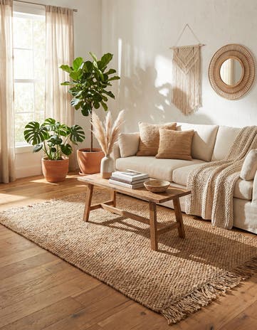 4' 1 x 6' 1 Hand Woven Chunky Jute Rug