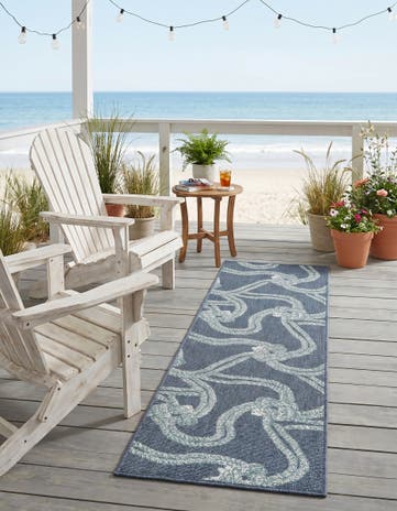 2' x 6' Easy-Clean Coastal Indoor / Outdoor Runner Rug