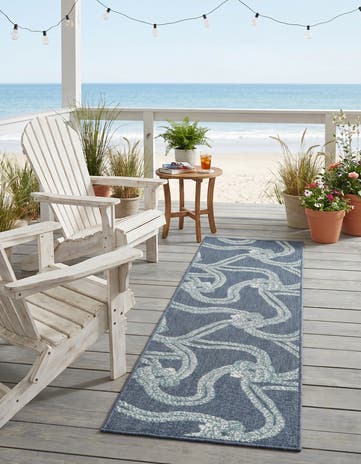 2' x 6' Easy-Clean Coastal Indoor / Outdoor Runner Rug