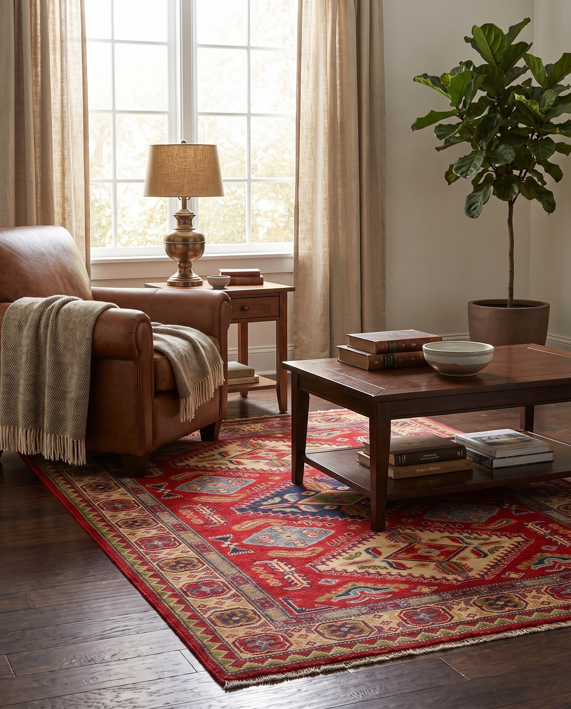 4' x 5' 10 Hand Knotted Kazak Rug