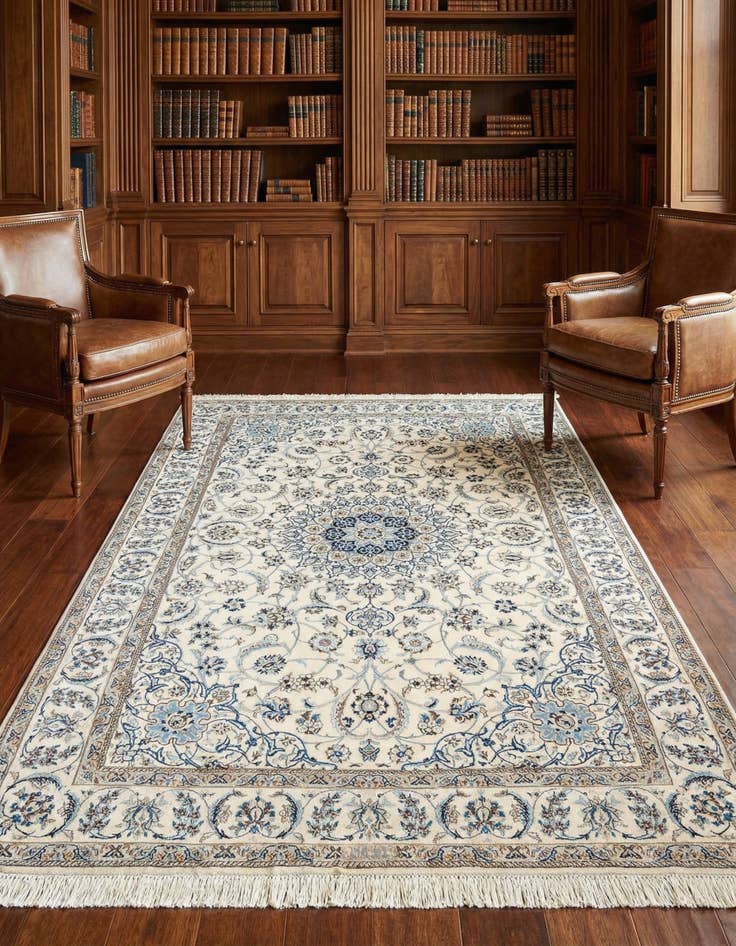 Detail image of 5' 1 x 7' 11 Hand Knotted Nain Rug