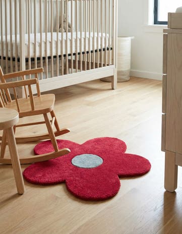 2' 2 x 2' 2 Happy Rugs Funky Flower Wool Round