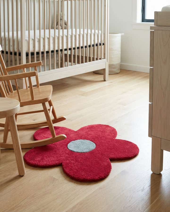 2' 2 x 2' 2 Happy Rugs Funky Flower Wool Round