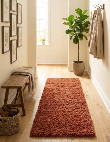 2' x 7' Solid Shag Runner Rug