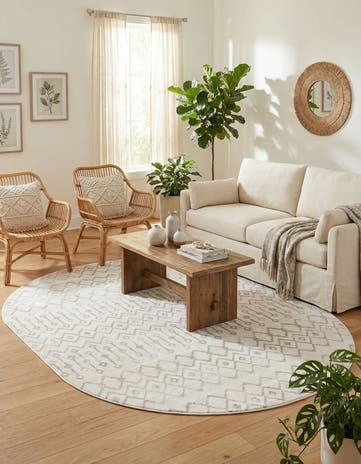 Pearl Bohemian Trellis Oval Rug