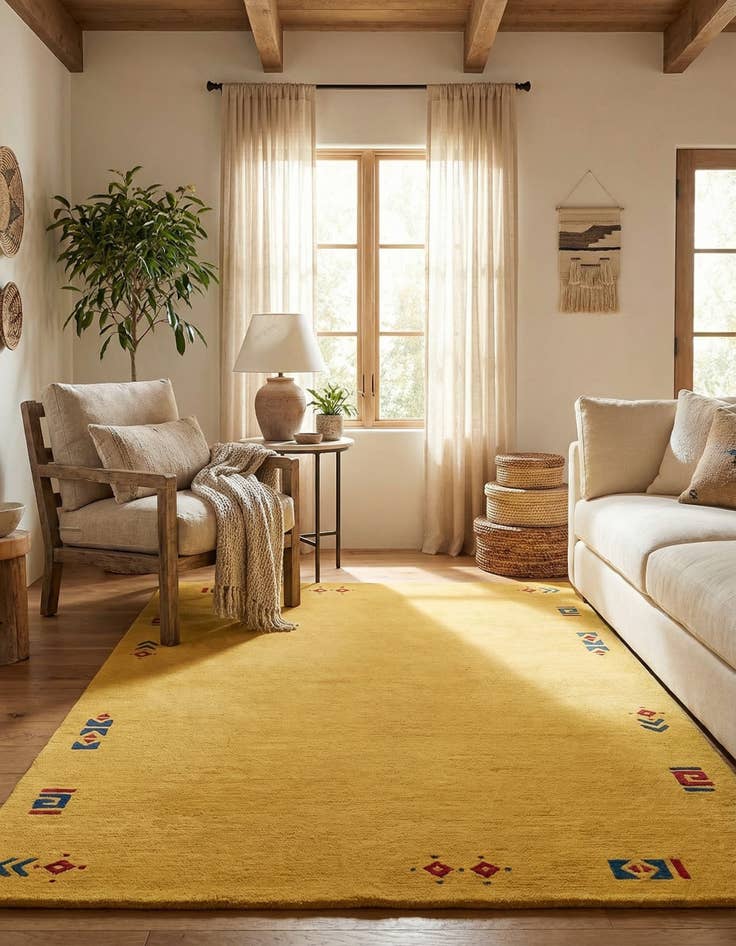 Detail image of 4' x 5' 8 Hand Knotted Nepal Wool Rug