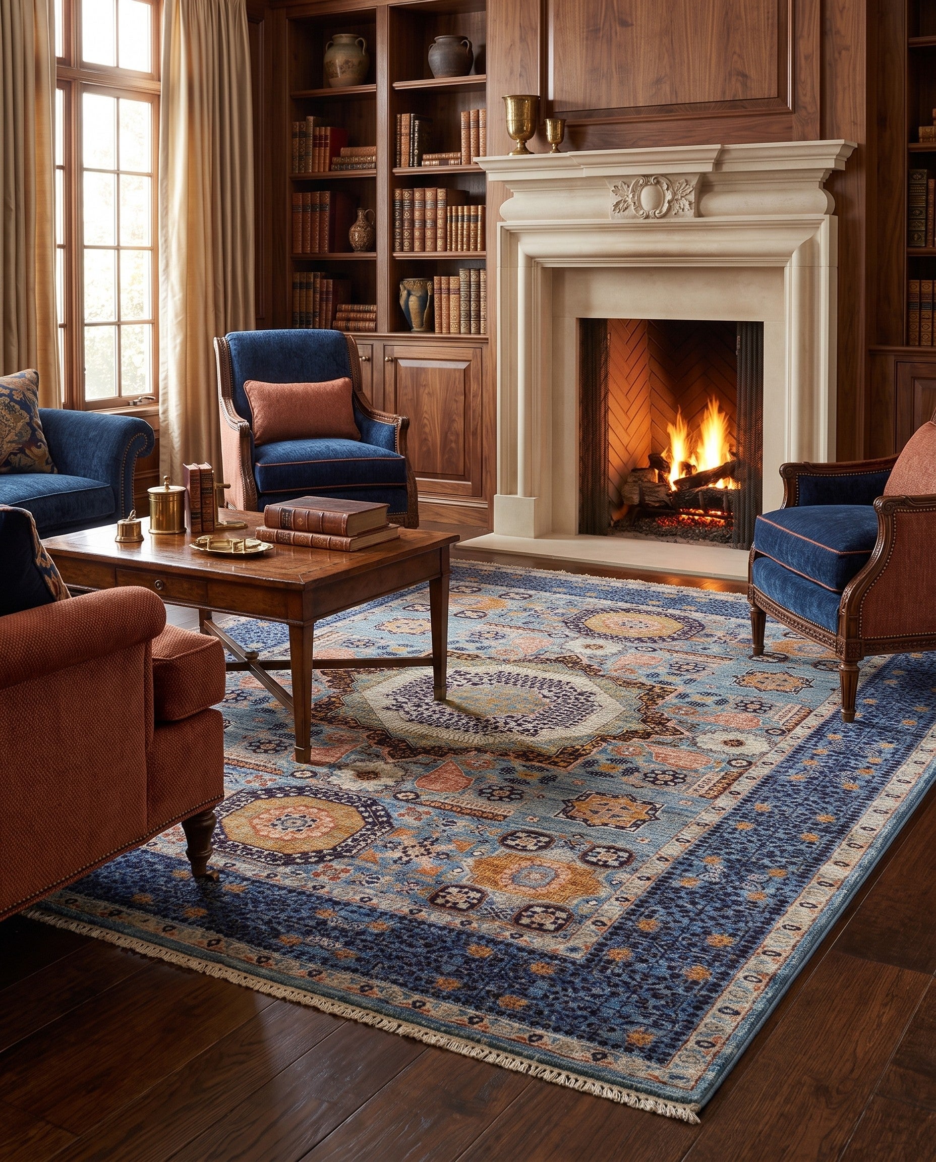 5' 1 x 6' 8 Hand Knotted Mamluk Ziegler Rug