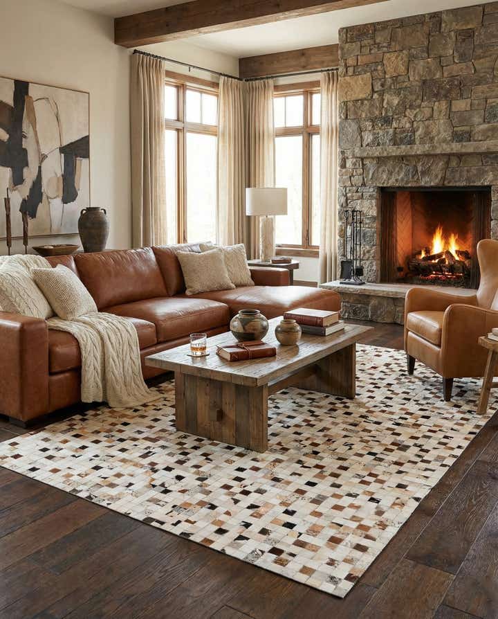5' x 7' 11 Cowhide Stocks Rug