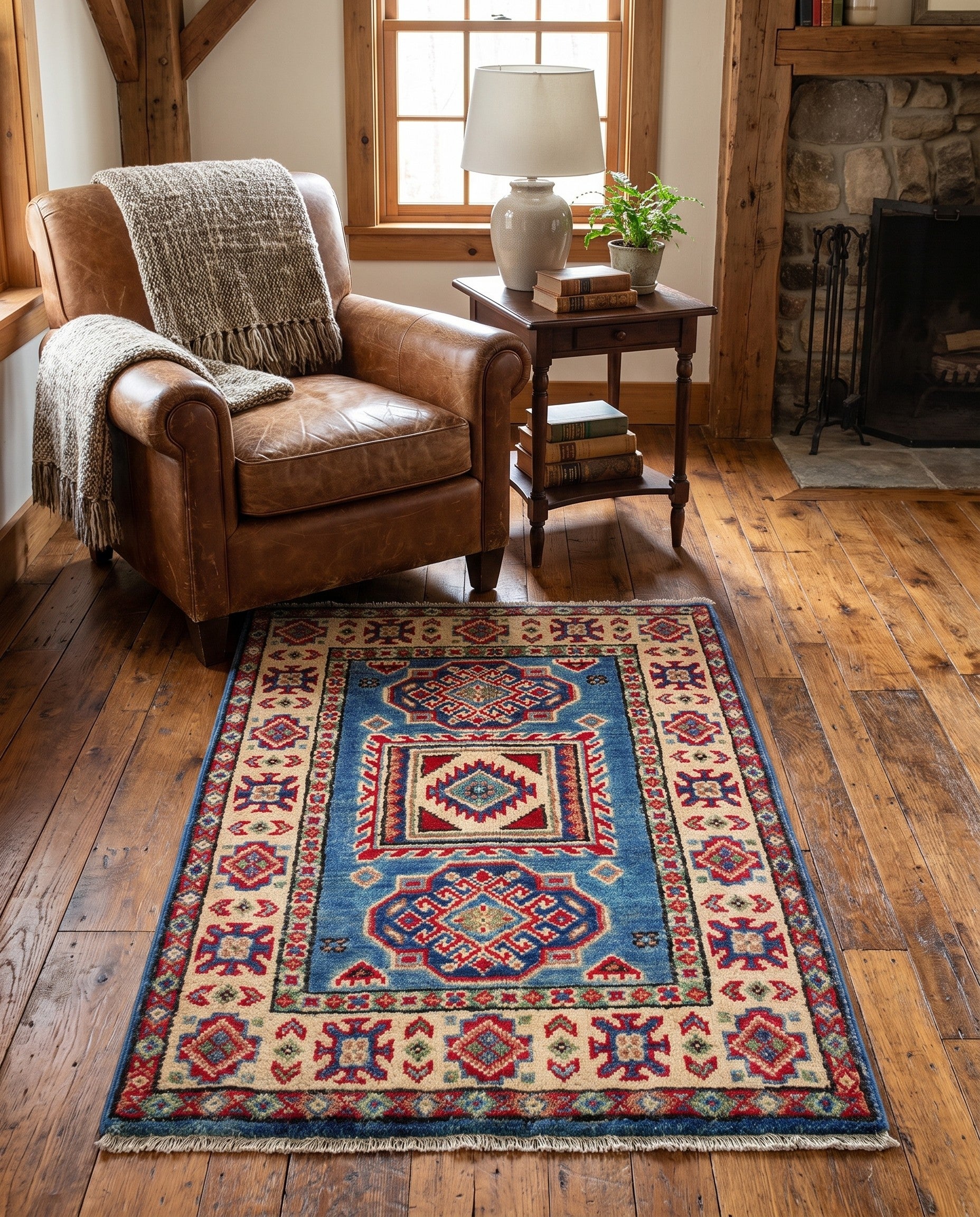 1' 11 x 2' 11 Hand Knotted Kazak Rug