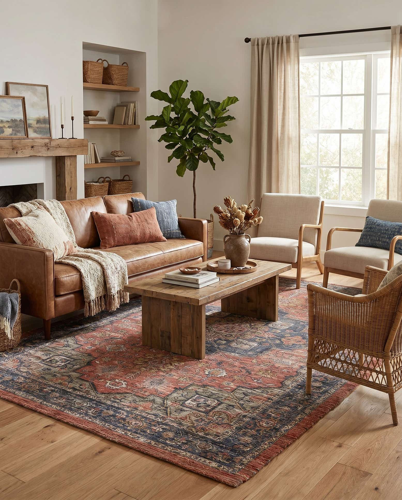 5' 1 x 8' Hand Woven Chenille Jute Rug