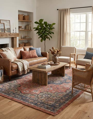 5' 1 x 8' Hand Woven Chenille Jute Rug