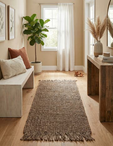 2' 7 x 6' 1 Hand Woven Chunky Jute Runner Rug