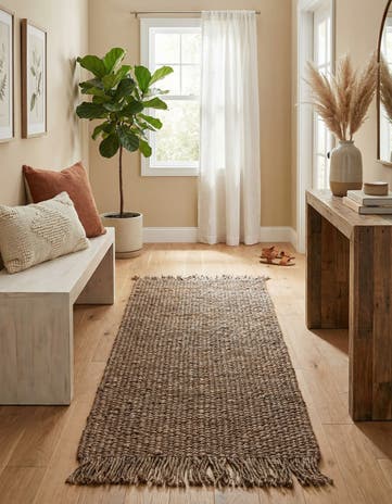 2' 7 x 6' 1 Hand Woven Chunky Jute Runner Rug
