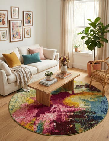 Washable Casablanca Round Rug