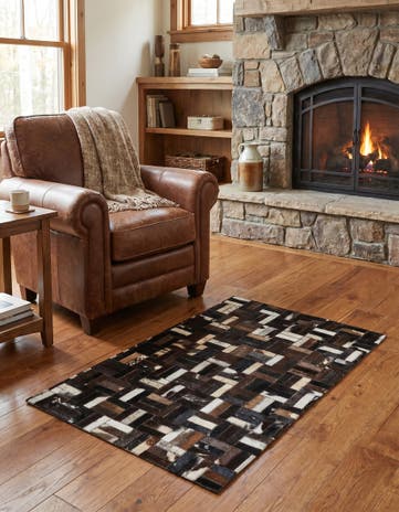 2' x 3' Cowhide Leather Rug