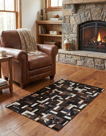 2' x 3' Cowhide Leather Rug
