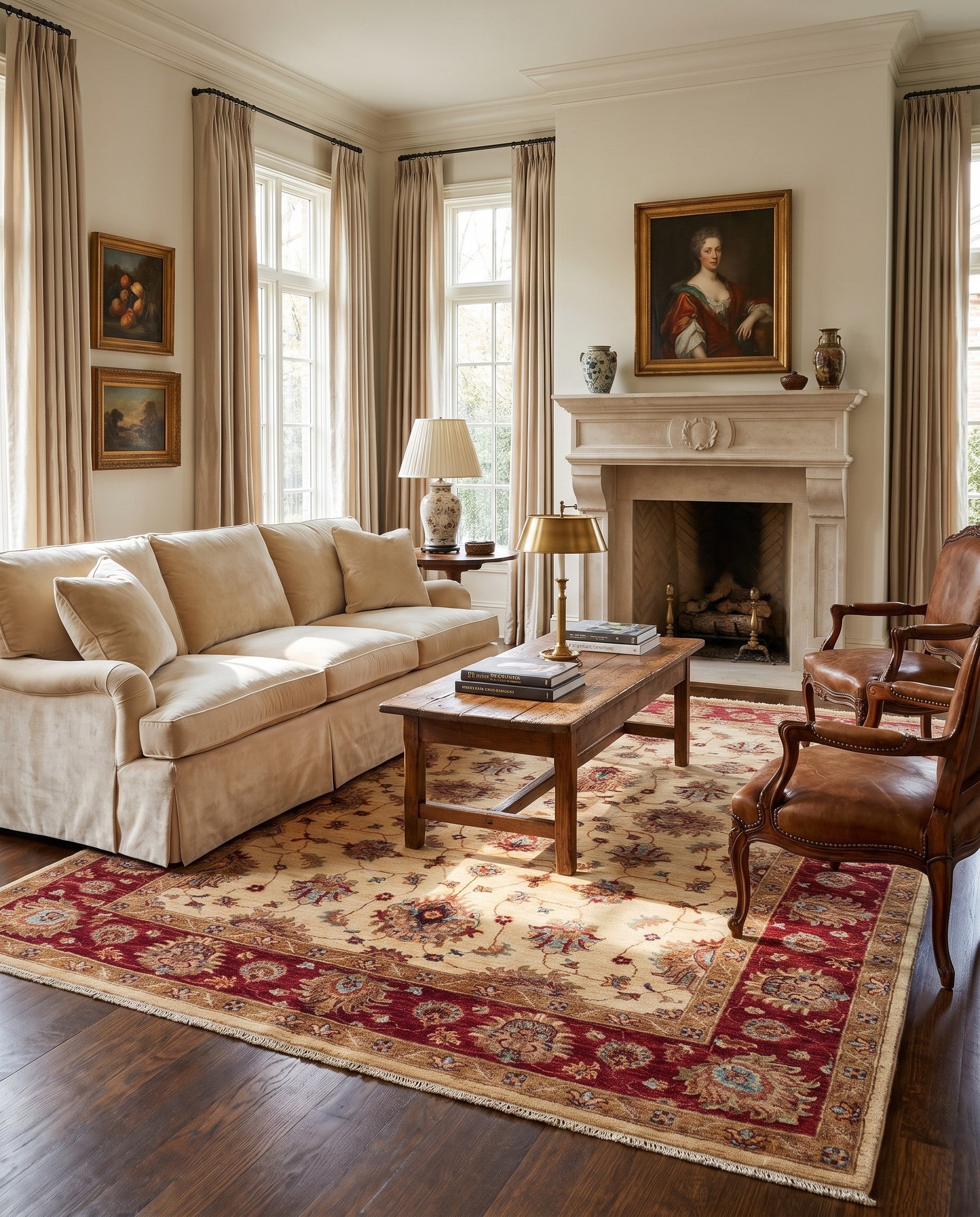 6' x 8' Hand Knotted Ziegler Rug