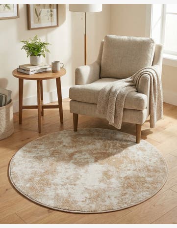 Sand Aurora Round Rug