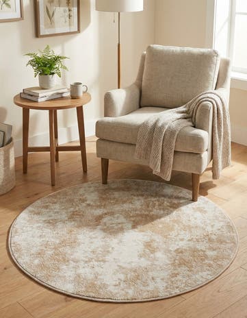 Sand Aurora Round Rug