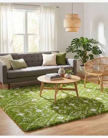 6' x 6' Moroccan Trellis Shag Square Rug