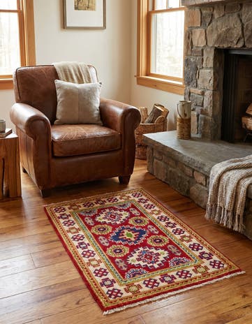 2' x 3' 1 Hand Knotted Kazak Rug