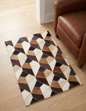 2' x 3' Cowhide Leather Rug