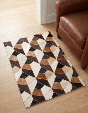 2' x 3' Cowhide Leather Rug
