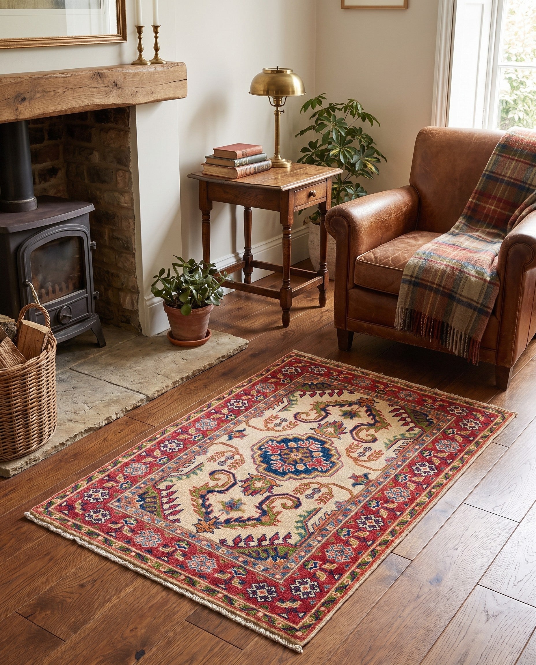2' 7 x 3' 11 Hand Knotted Kazak Rug