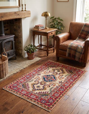 2' 7 x 3' 11 Hand Knotted Kazak Rug