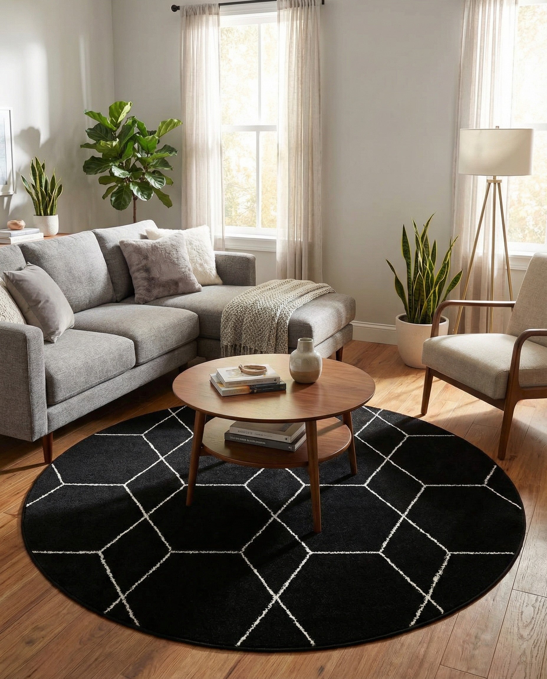 6' x 6' Trellis Frieze Round Rug