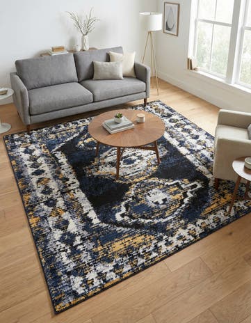 Blue Tagine Square Rug