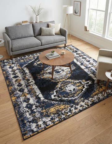 Blue Tagine Square Rug
