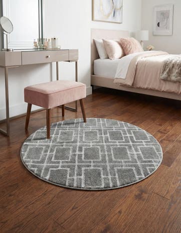 Gray Silver Marilyn Monroe&trade; Glam Deco Round Rug