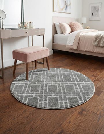 Gray Silver Marilyn Monroe™ Glam Deco Round Rug