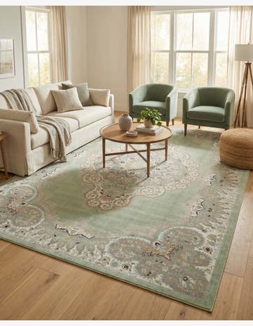 Light Green Kamala Washable Rug