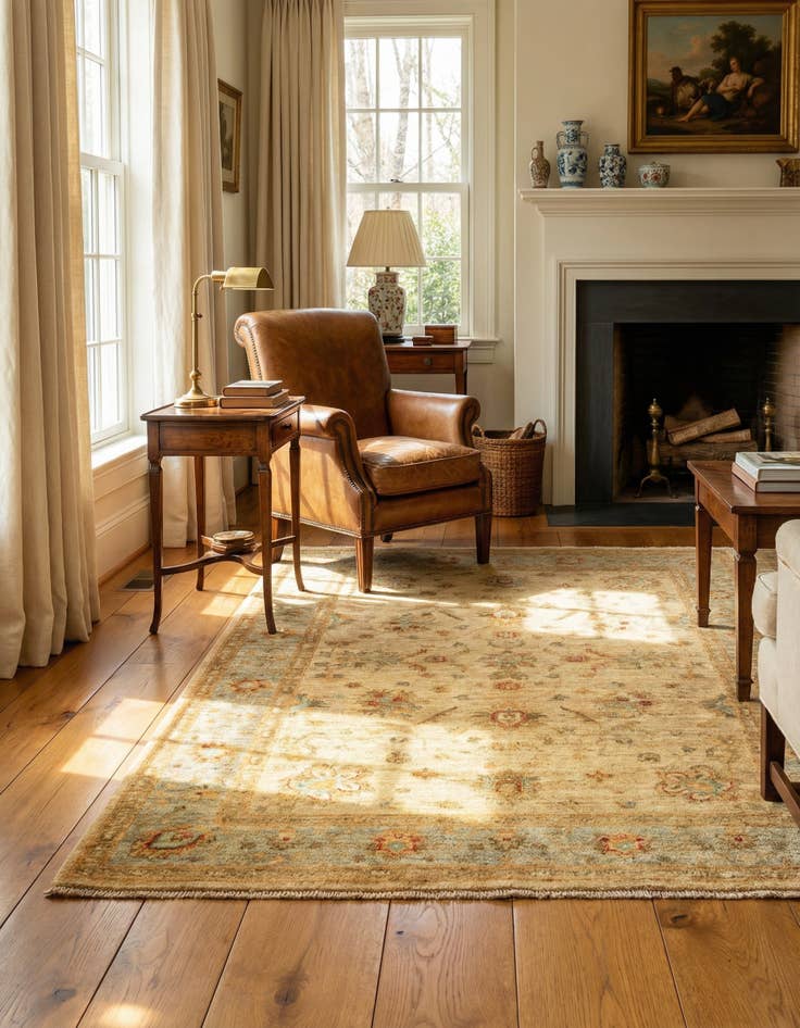 Detail image of 4' 1 x 6' Peshawar Ziegler Wool Rug