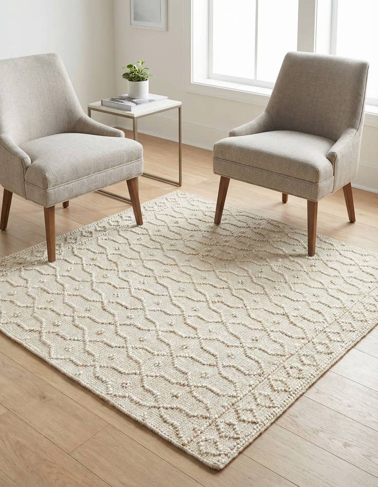 Detail image of 5' 3 x 5' 3  Hand Woven Larsa Jute Square Rug