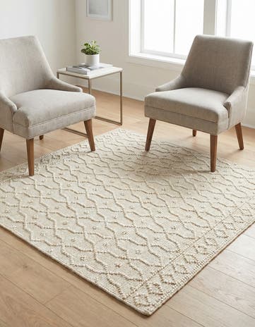 Ivory Hand Woven Larsa Jute Square Rug