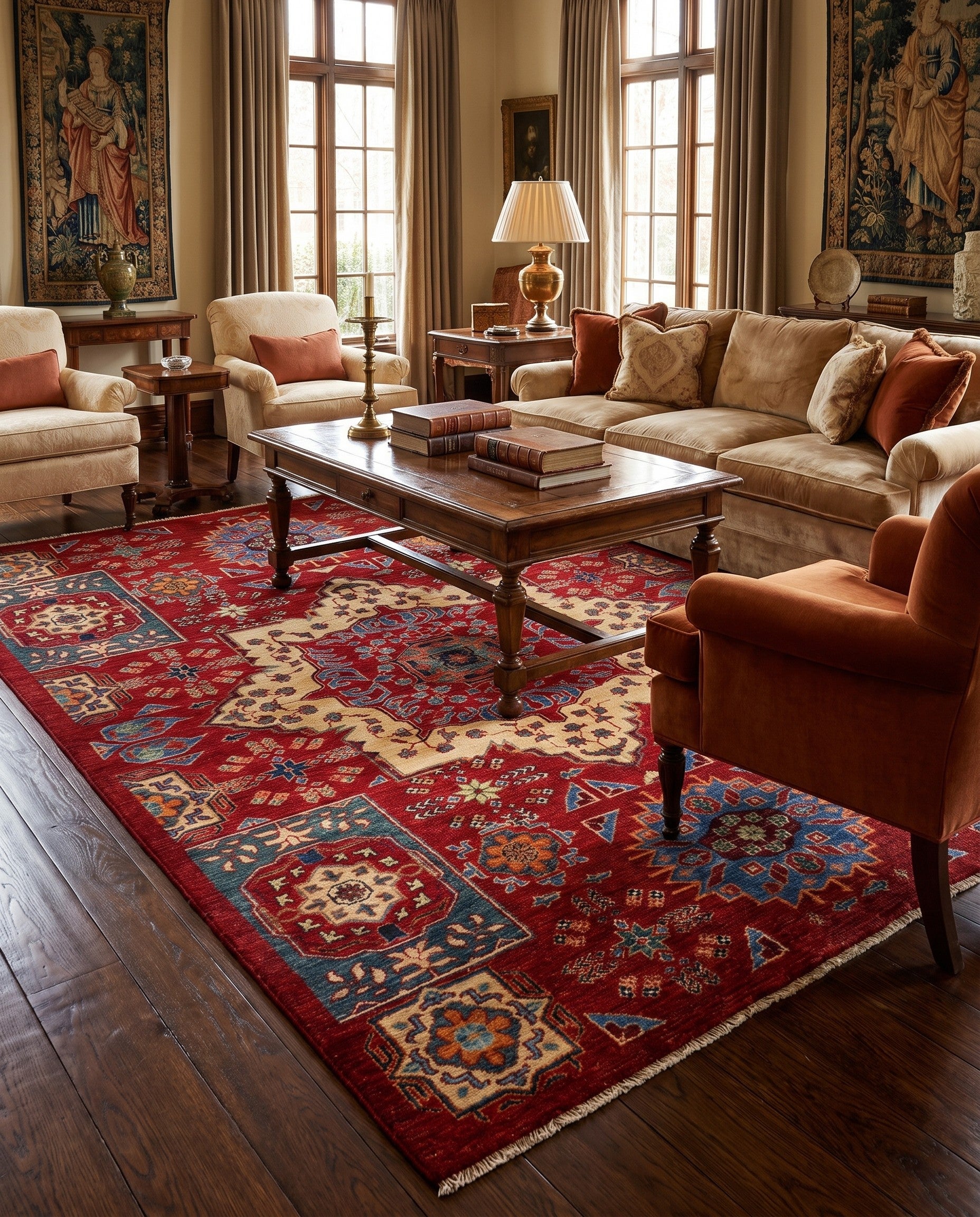 5' 7 x 7' 6 Hand Knotted Mamluk Ziegler Rug