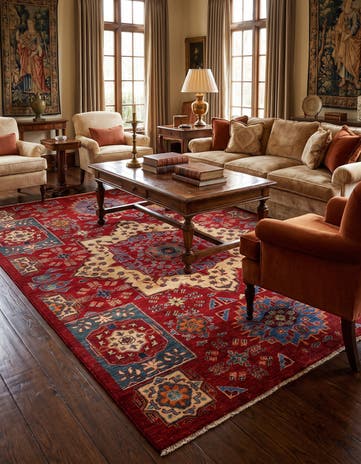 5' 7 x 7' 6 Hand Knotted Mamluk Ziegler Rug