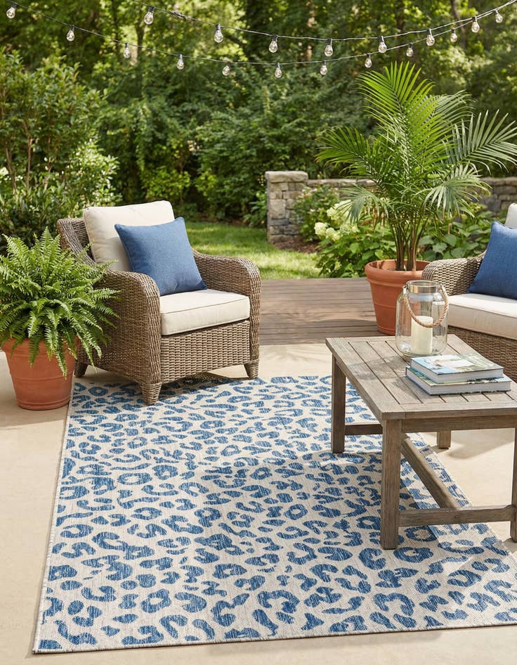 Detail image of 5' 3 x 8'  Washable Safari Indoor / Outdoor Rug