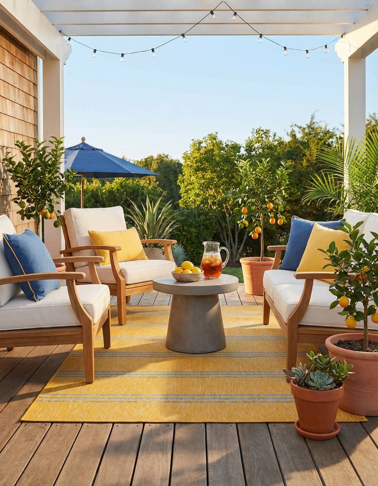 Detail image of 5' 3 x 8'  Washable Jill Zarin Anguilla Indoor / Outdoor Rug