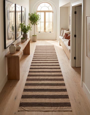 6' 6 x 12' Hand Woven Kilim Modern Wool Runner Rug