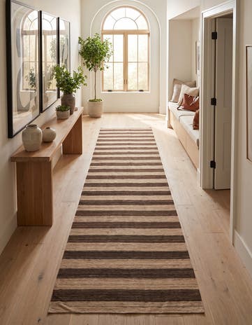 6' 6 x 12' Hand Woven Kilim Modern Wool Runner Rug