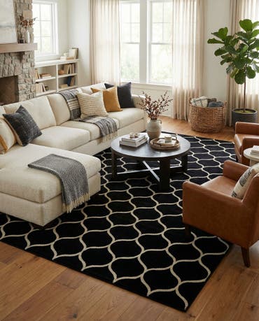  10' x 14' Lattice Frieze Rug