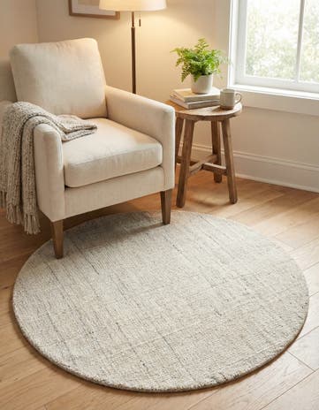 3' 1 x 3' 1 Hand Woven Jill Zarin English Manor Farmhouse Wool Round Rug