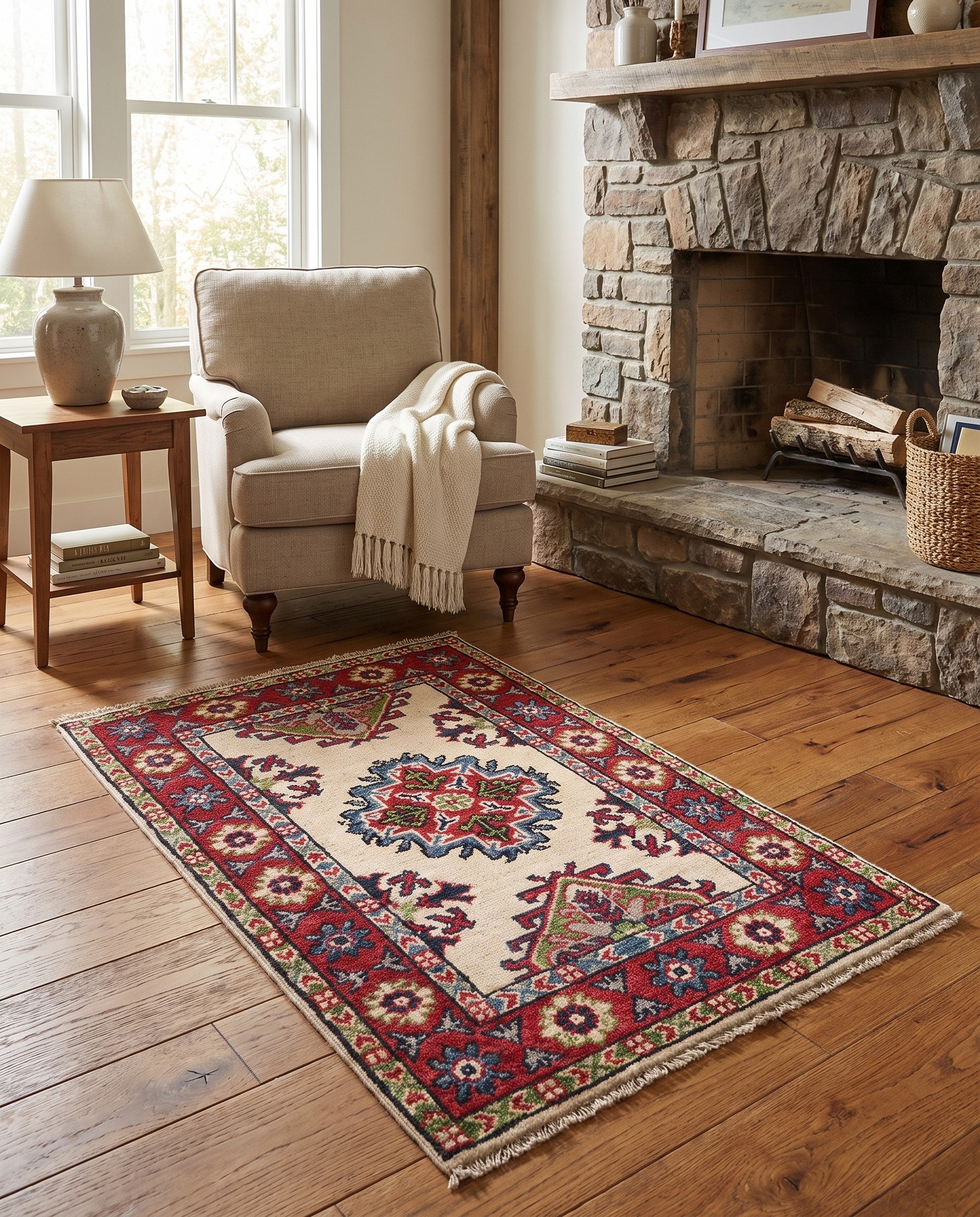 1' 11 x 3' 1 Hand Knotted Kazak Rug