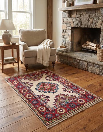 1' 11 x 3' 1 Hand Knotted Kazak Rug