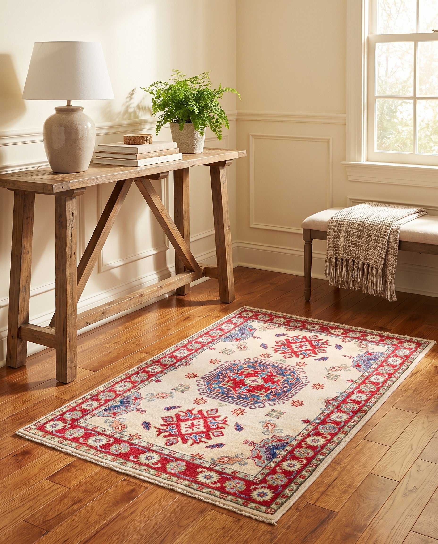 3' 3 x 5' Hand Knotted Kazak Rug