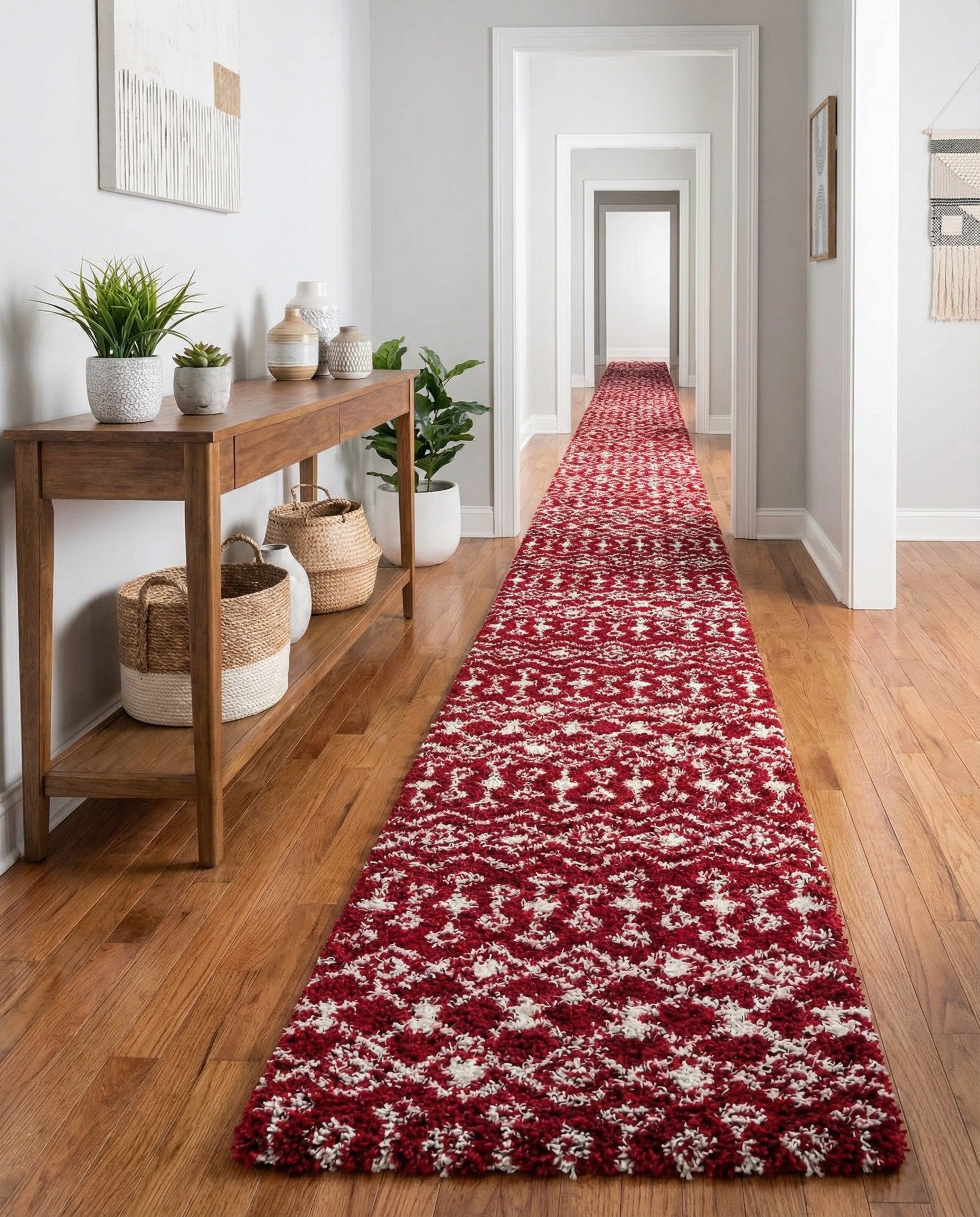 3' 3 x 16' 5 Moroccan Trellis Shag Runner Rug